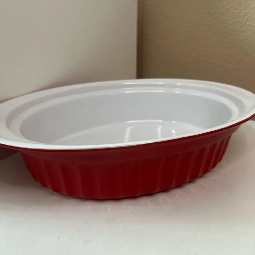 Housewares International Red Oval Ceramic Baking Dish | 13” Oven Safe